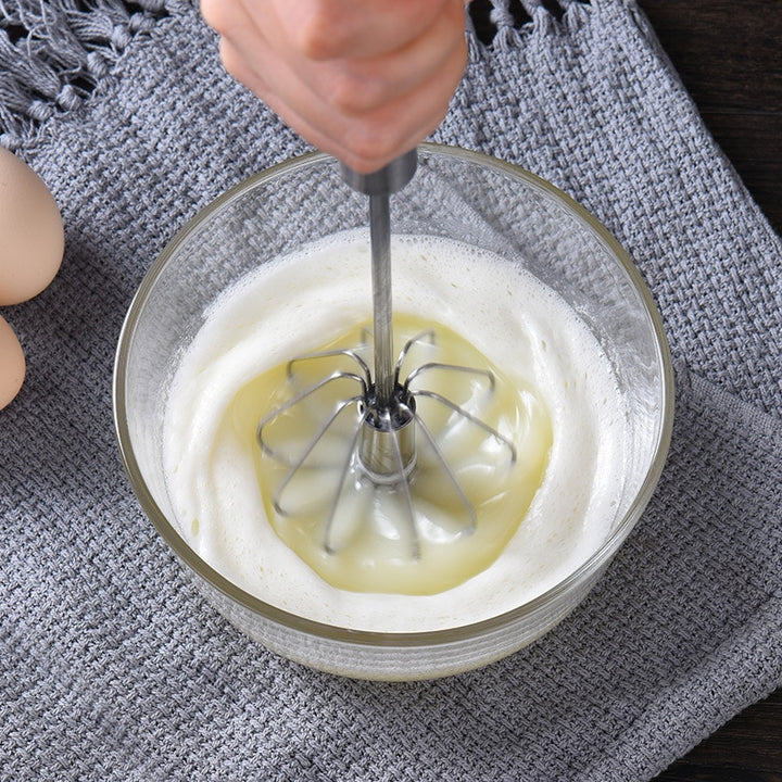 Haushalt Halbautomatische Rotierende Schneebesen 304 Edelstahl Self Drehen Creme Utensilien Schneebesen Hand Mixer Küche Werkzeug
